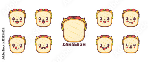 sandwich cartoon. food vector illustration