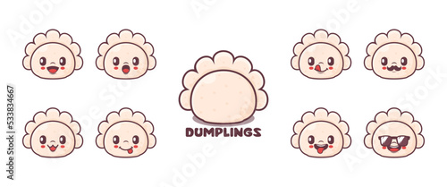 dumplings cartoon. food vector illustration