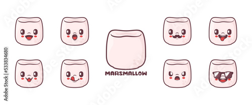 marshmallow cartoon. food vector illustration
