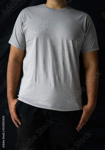 men wear plain T-shirts for mockups templates. blank t-shirt for front side design