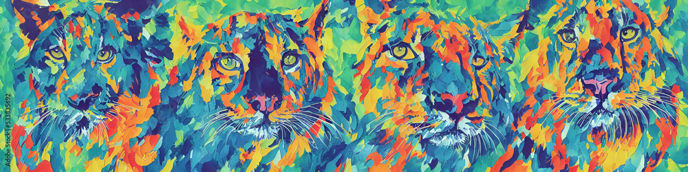 Colorful World of Big Kitties 