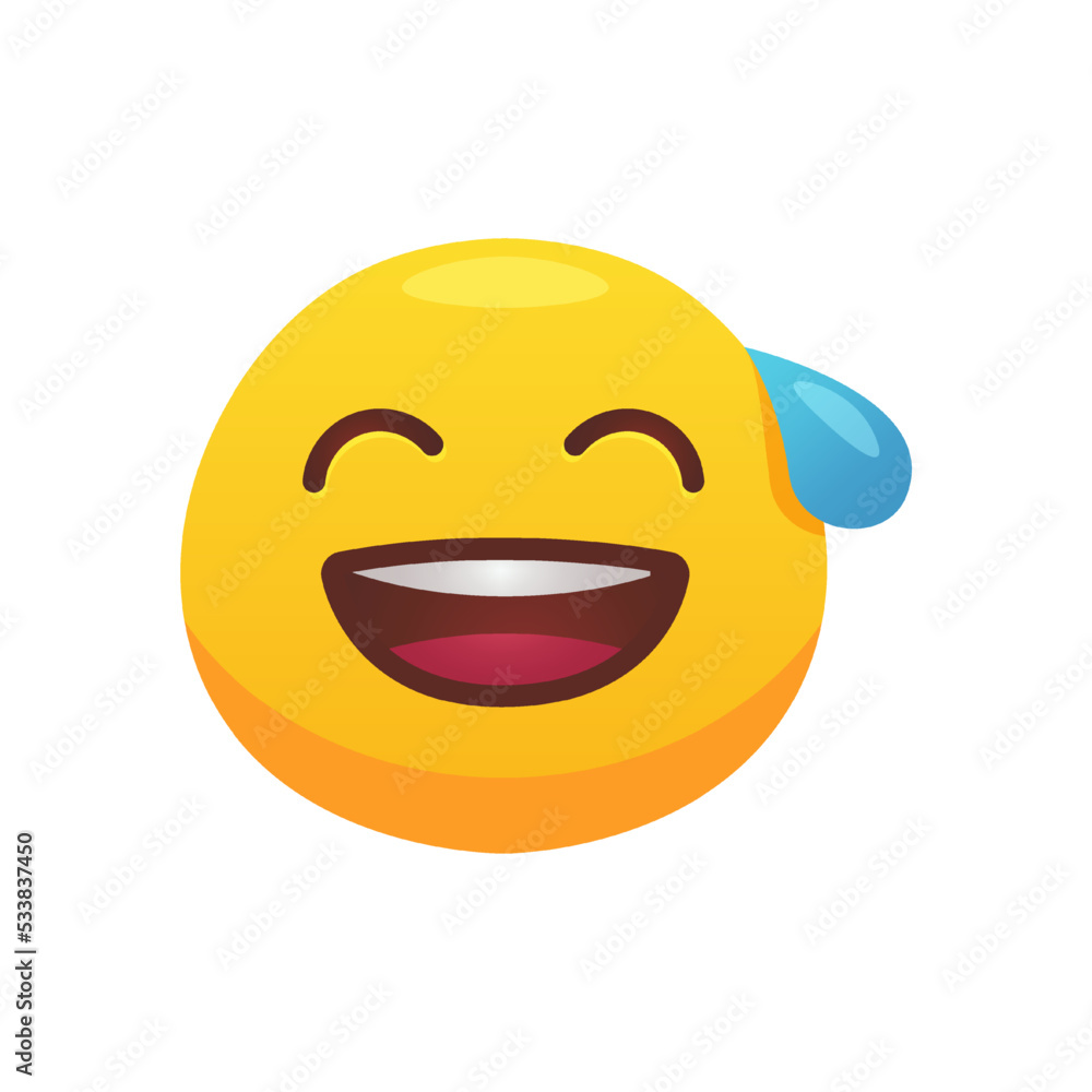 Feeling expression. Face emoji flat icon for web design. Yellow circle icon smiling, laughing and crying isolated vector illustration Feeling expression. Face emoji flat icon for web design. Yellow circle icon smiling, laughing and crying isolated vector illustration