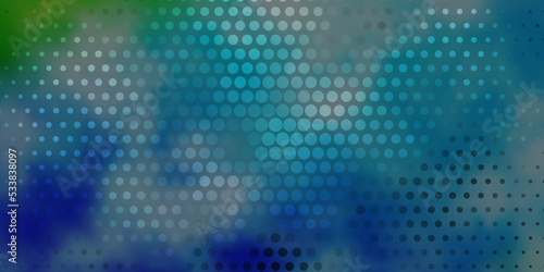 Dark Blue, Green vector texture with circles.