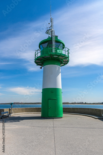 The Lighthouse of Travemunde coast of Baltic Sea, Germany photo