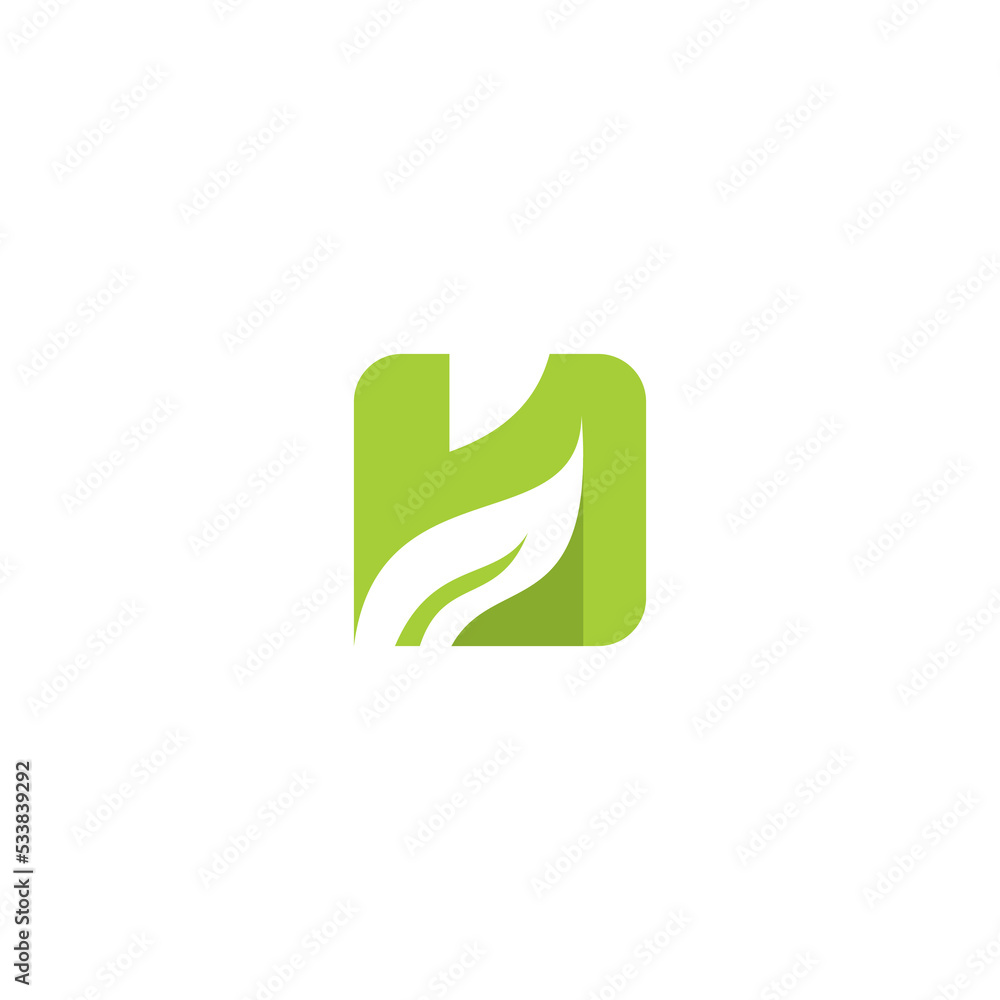 N Leaf Logo Simple Design, Nature Logo N Leaf Logo Simple Design, Nature Logo