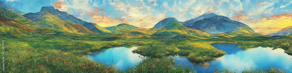 Fototapeta premium Naturalist Panoramic Landscape