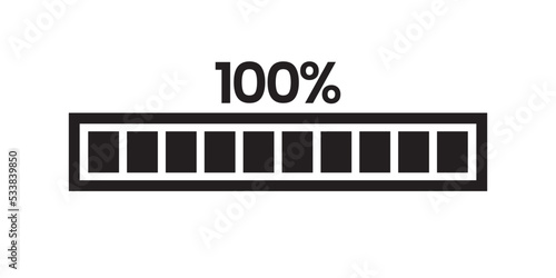 Percent bar icon design vector. Loading progress symbol illustration.