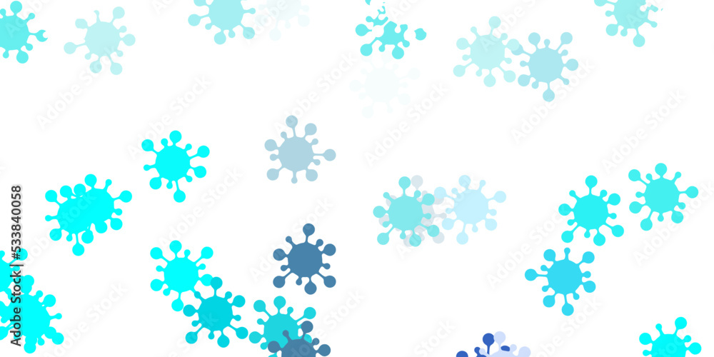 Light pink, blue vector background with covid-19 symbols. Light pink, blue vector background with covid-19 symbols.