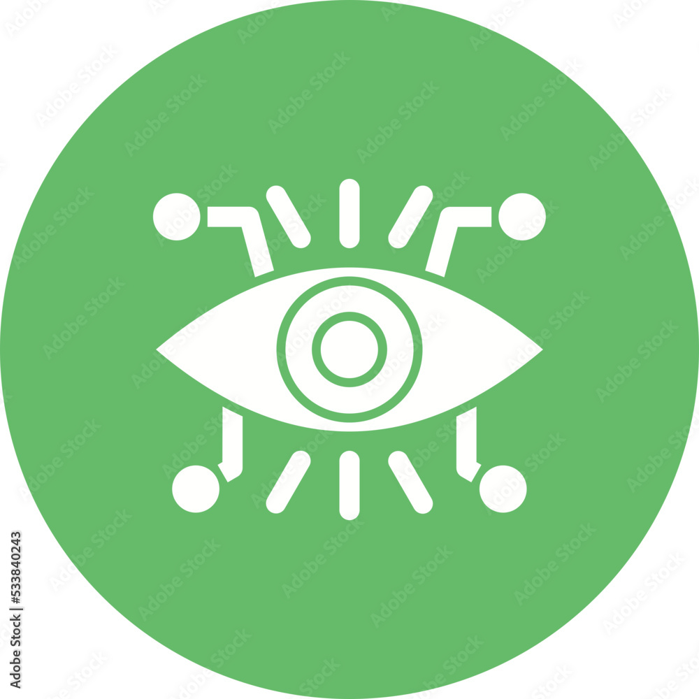 Vision Multicolor Circle Glyph Inverted Icon