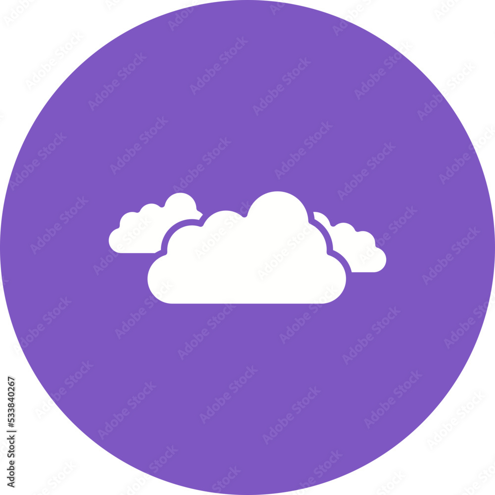 Clouds Multicolor Circle Glyph Inverted Icon