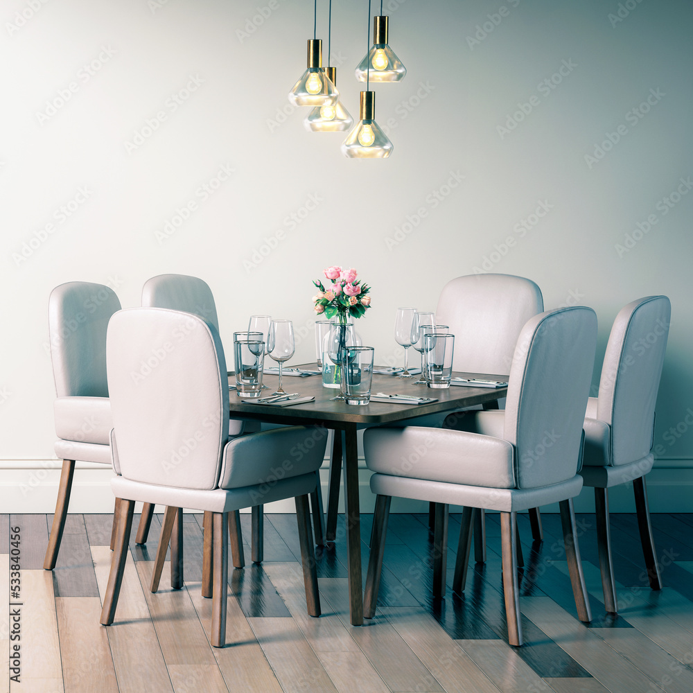 Restaurant Table with Deco - 3D Visualization Restaurant Table with Deco - 3D Visualization