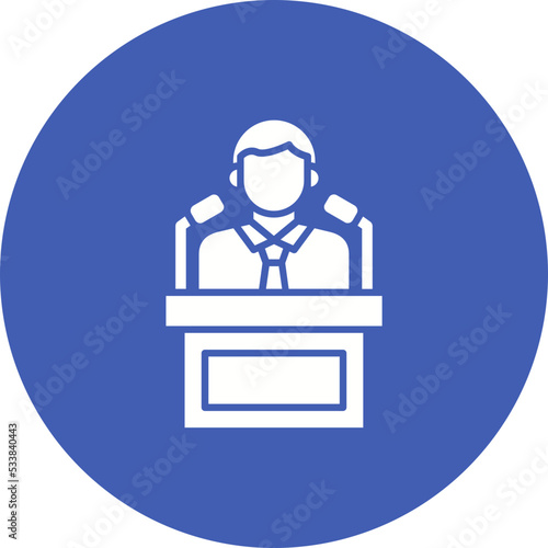 Politician Multicolor Circle Glyph Inverted Icon