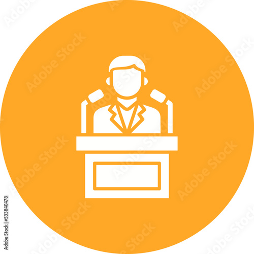 Politician Multicolor Circle Glyph Inverted Icon