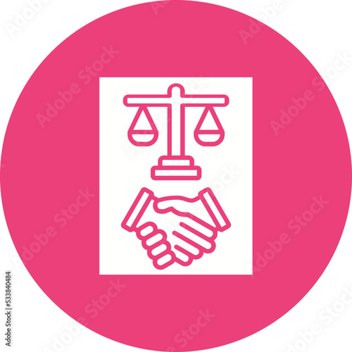 Law Multicolor Circle Glyph Inverted Icon