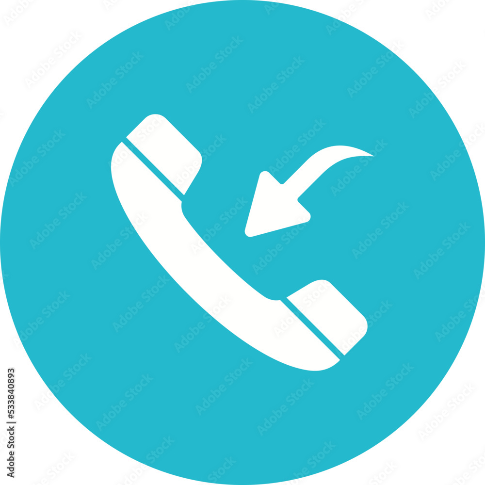 Incoming Call Multicolor Circle Glyph Inverted Icon Incoming Call Multicolor Circle Glyph Inverted Icon