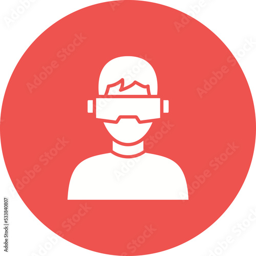Vr Multicolor Circle Glyph Inverted Icon