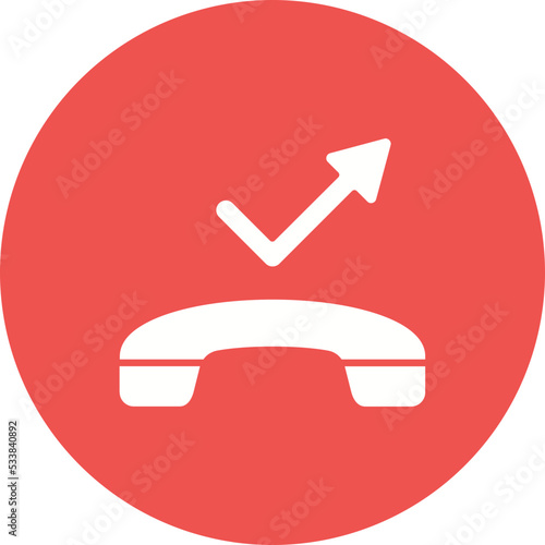 Missed Call Multicolor Circle Glyph Inverted Icon