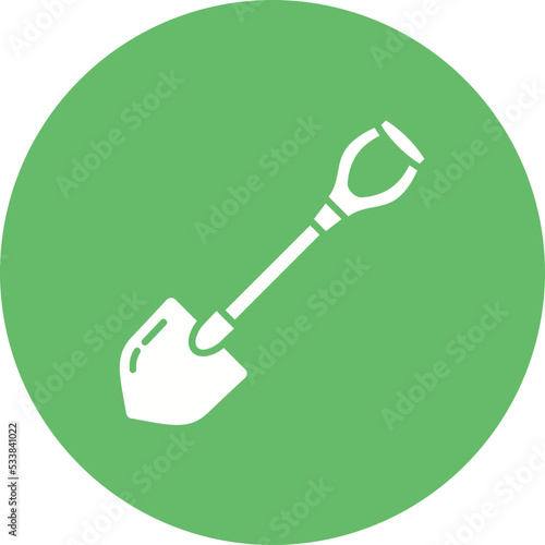 Shovel Multicolor Circle Glyph Inverted Icon