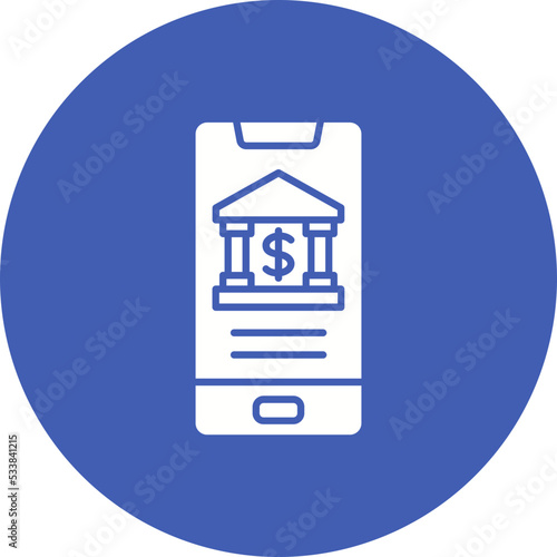 Mobile Banking Multicolor Circle Glyph Inverted Icon