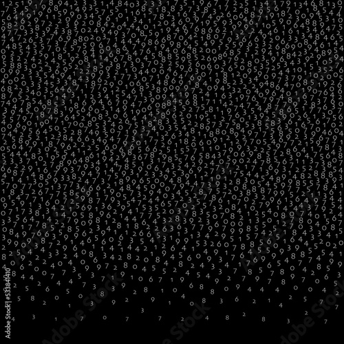 Wallpaper Mural Falling numbers, big data concept. Binary white flying digits. Marvelous futuristic banner on black background. Digital vector illustration with falling numbers. Torontodigital.ca