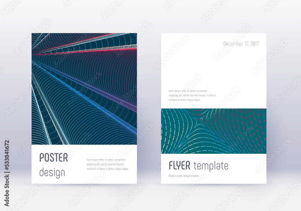 Fototapeta premium Minimalistic cover design template set. Red abstra