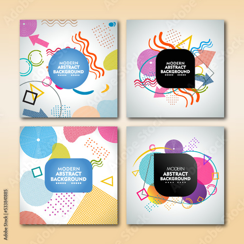 Bundle set of four colorful abstract backgrounds