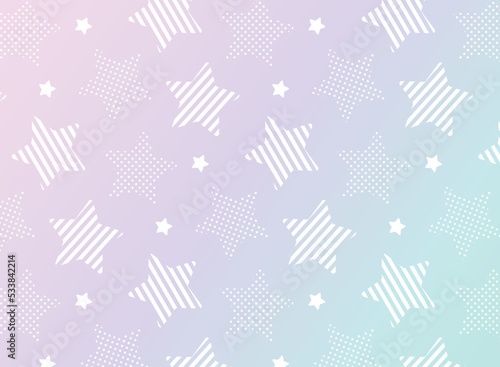 淡いグラデーションのポップな星のパターン背景