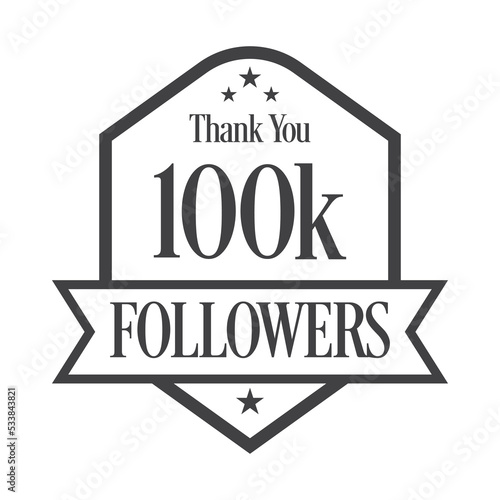 Thank you 100K followers  100000 followers celebration  Vector Illustration