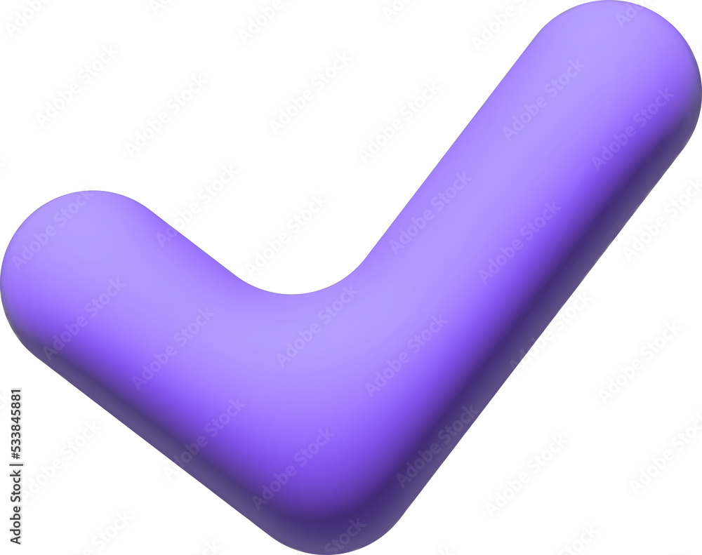 Check mark confirmation and approval icon. 3d illustration. Check mark confirmation and approval icon. 3d illustration.