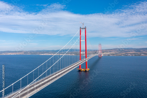 new bridge connecting two continents 1915 canakkale bridge (dardanelles bridge), Canakkale, Turkey © kenan