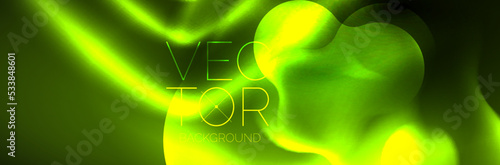 Magic neon glowing lights abstract background wallpaper design, vector illustration