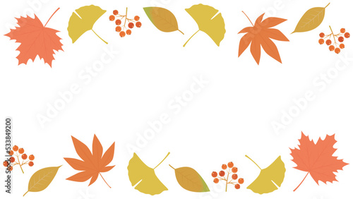 秋イメージの背景素材　秋の植物　横長　16:9