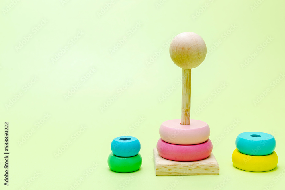 Colorful wooden pyramid toy Colorful wooden pyramid toy