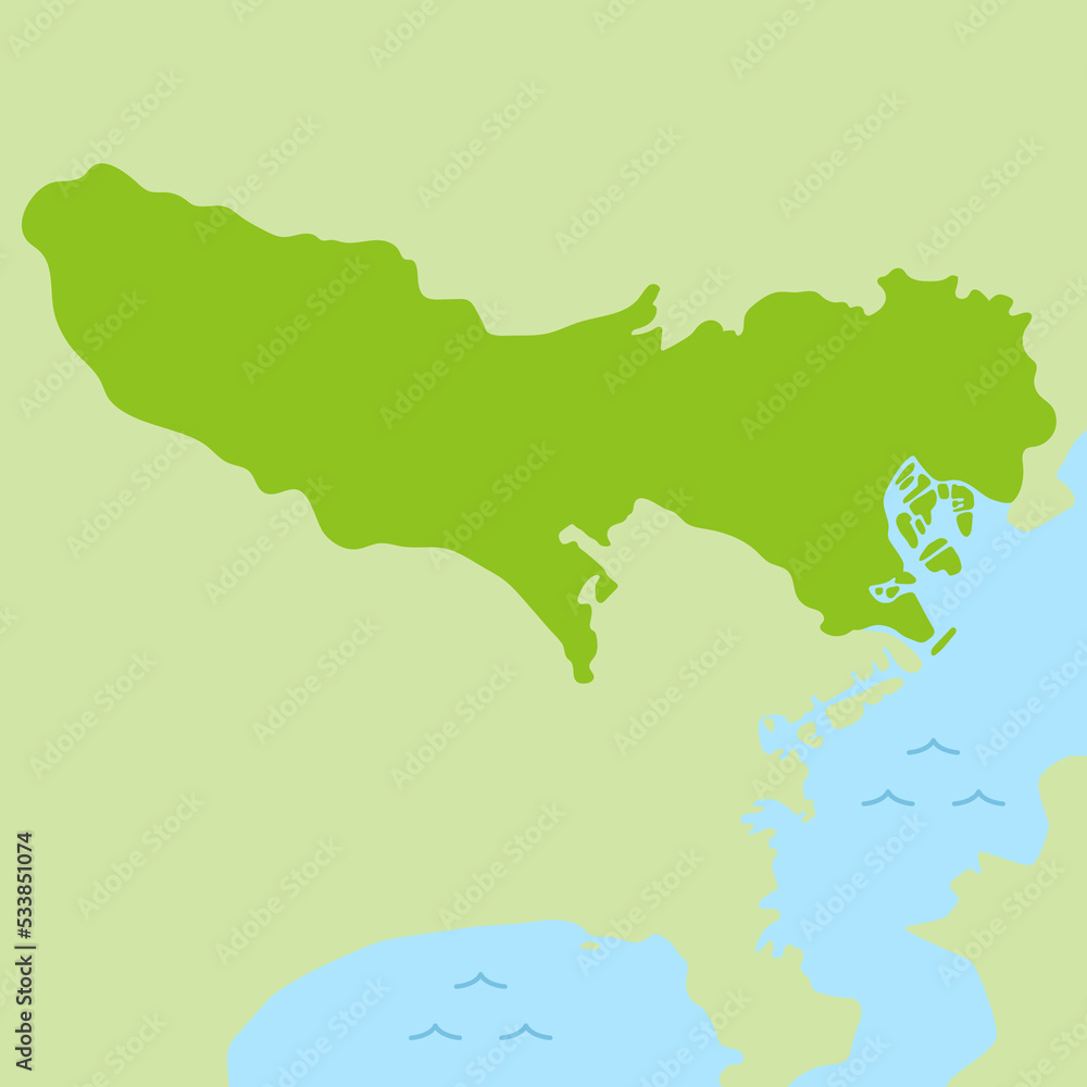 Obraz premium 東京都の地図のイラスト