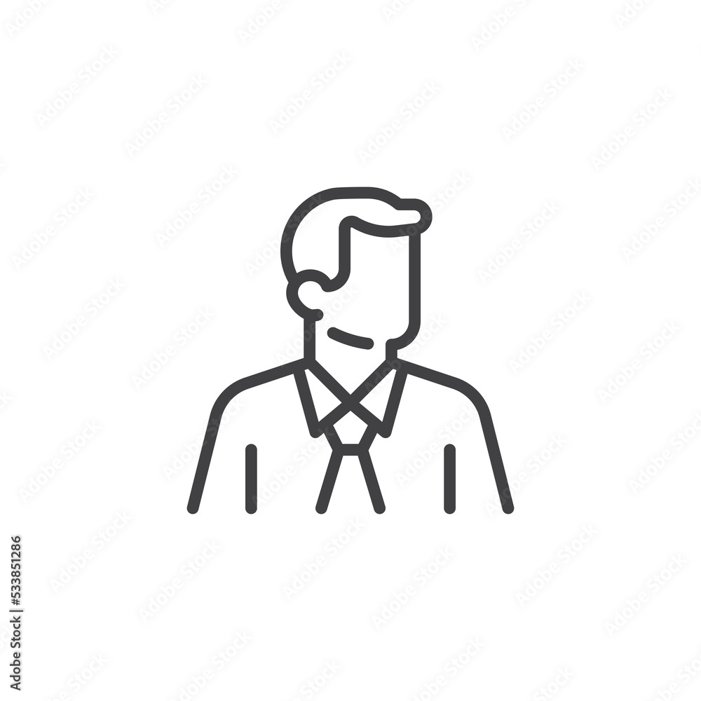 Businessman avatar line icon Businessman avatar line icon