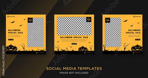 Baby fashion banners template for halloween sale. premium vector