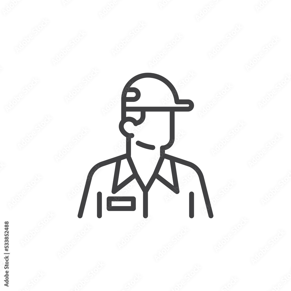 Delivery man avatar line icon Delivery man avatar line icon