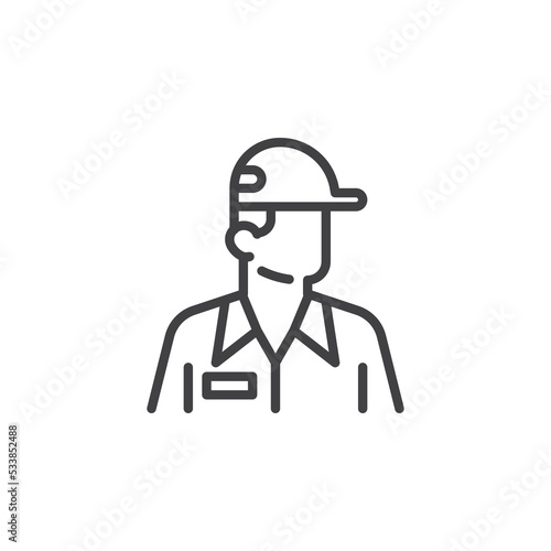 Delivery man avatar line icon