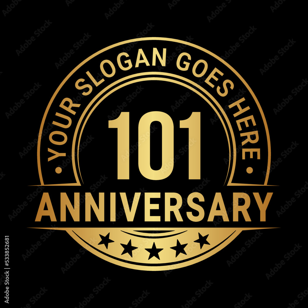 Fototapeta premium 101 years anniversary logo design template. Vector illustration 