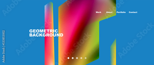 Landing page background template. Abstract geometric shapes composition. Vector illustration for wallpaper, banner, background