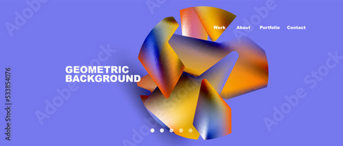 Landing page background template. Abstract geometric shapes composition. Vector illustration for wallpaper, banner, background