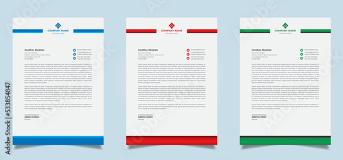 Abstract modern Letterhead Design company business letterhead template design layout
