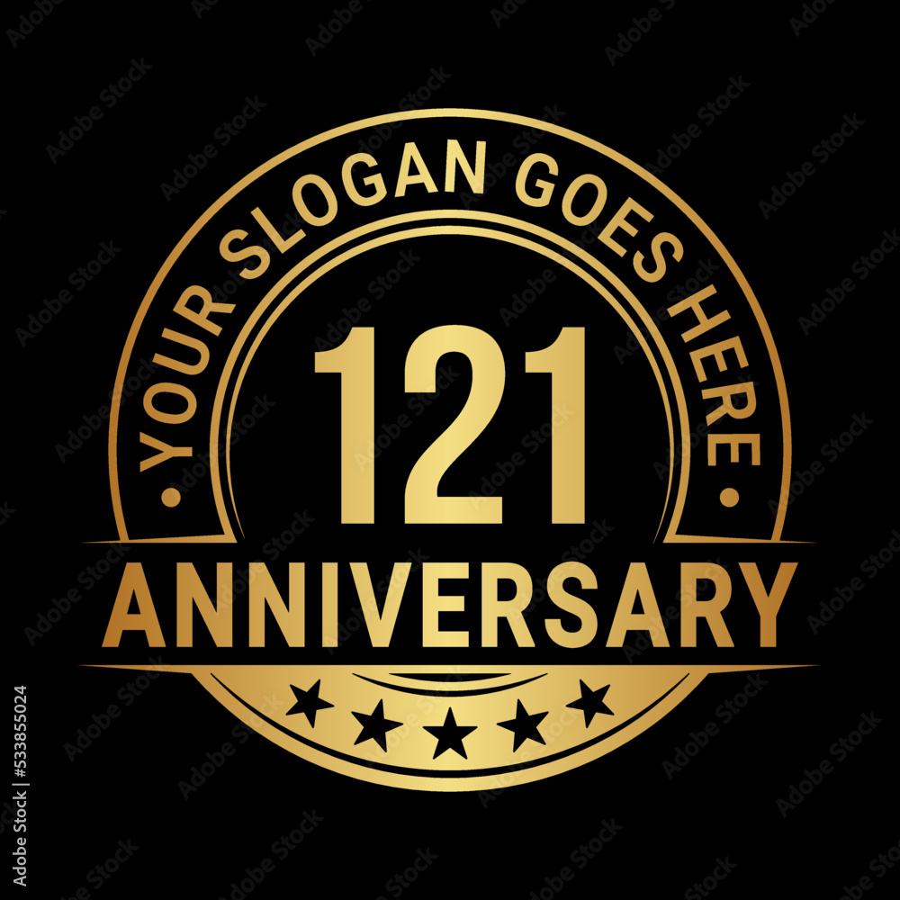 Fototapeta premium 121 years anniversary logo design template. Vector illustration 