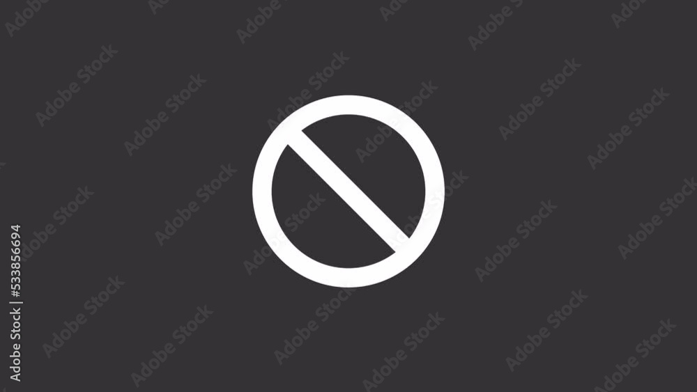 Animated blocked white line ui icon. Failure occurred. Error. Seamless loop 4k video with alpha channel on transparent background. Isolated user interface symbol motion graphic design for night mode Animated blocked white line ui icon. Failure occurred. Error. Seamless loop 4k video with alpha channel on transparent background. Isolated user interface symbol motion graphic design for night mode