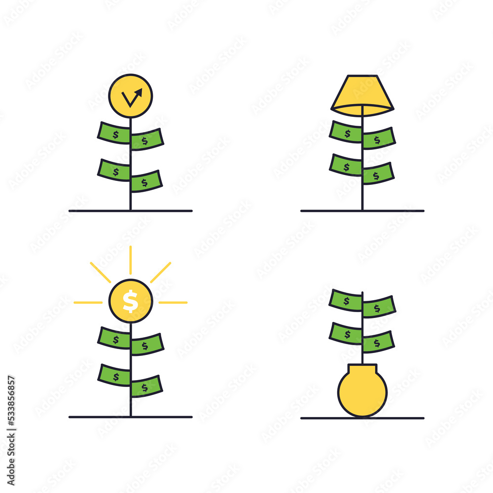 Naklejka premium Invest logo template design vector icon illustration