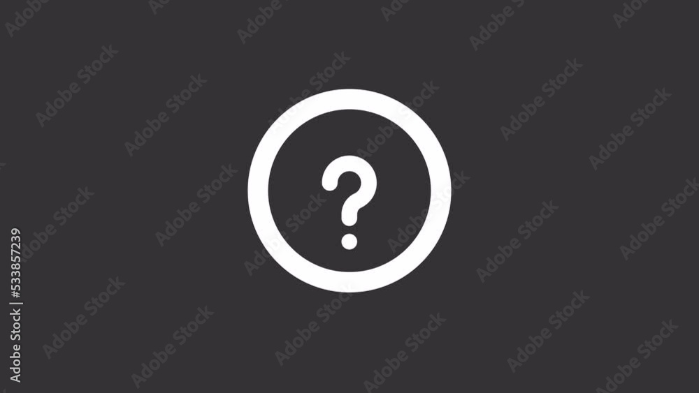 Animated question white line ui icon. Support page. Assistance. Seamless loop 4k video with alpha channel on transparent background. Isolated user interface symbol motion graphic design for night mode Animated question white line ui icon. Support page. Assistance. Seamless loop 4k video with alpha channel on transparent background. Isolated user interface symbol motion graphic design for night mode