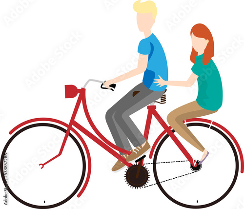 bicycle with couple