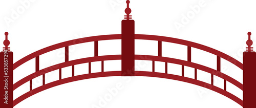 Foto wooden arched bridge