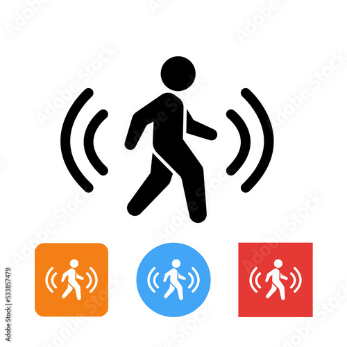 Motion Sensor Security System Signal Vector Icon