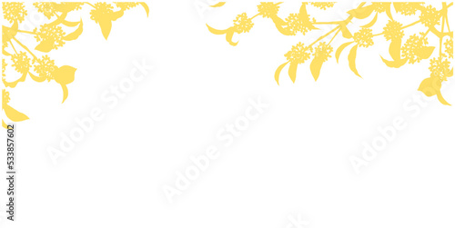 金木犀のシルエットフレーム④上部_黄色